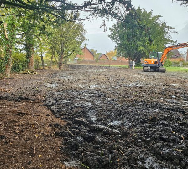 #ditch re-piped, backfilled & levelled